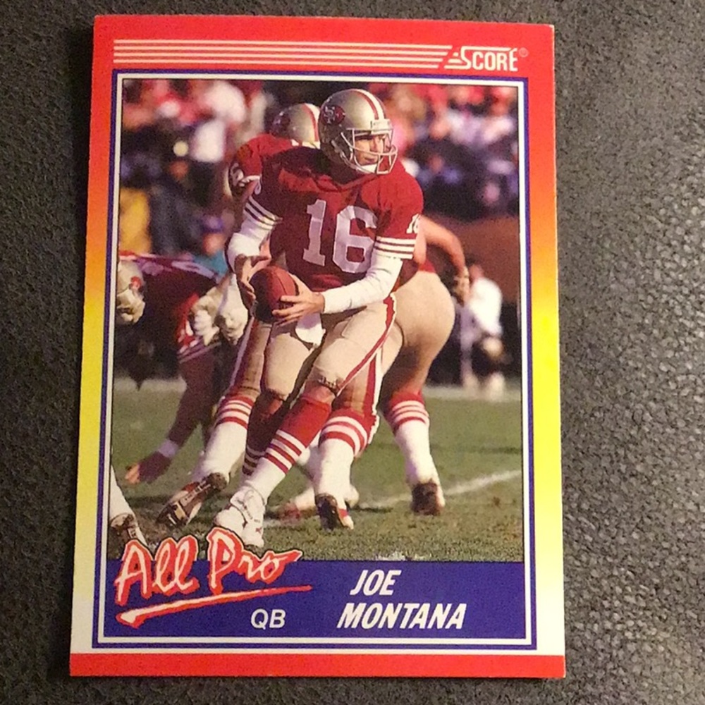 Joe Montana 1990 Score Football card, 49ers quarterback